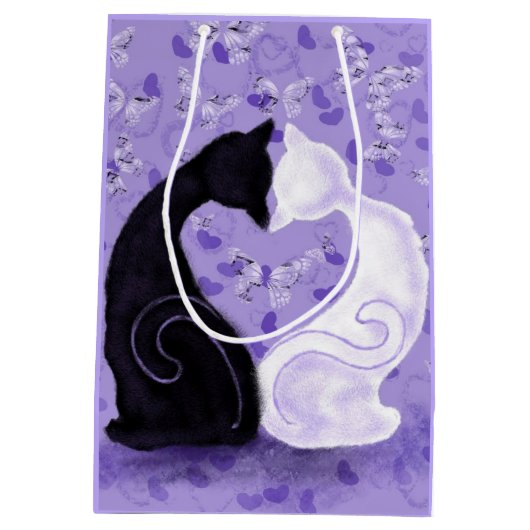 美しい愛の抱き枕 – カスタマイズ可能 ミディアムペーパーバッグ (裏面)