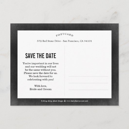 美しい愛の日付はがきを保存 案内ポストカード (裏面)