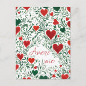 美しい愛の植物の渦巻きハートイタリアン色 ポストカード (正面)