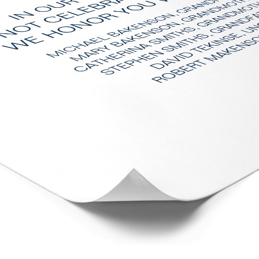 美しい愛の記憶 ネイビーブルー追悼 ポスター (角)