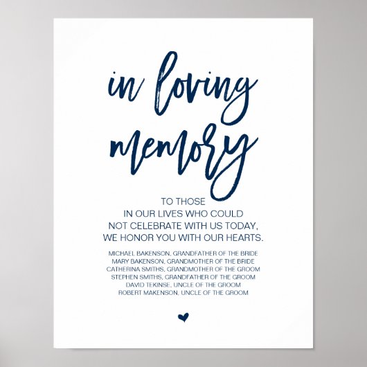 美しい愛の記憶 ネイビーブルー追悼 ポスター (正面)