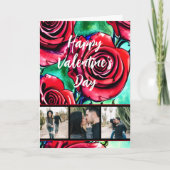 美しい愛の赤いバラ4 PHOTOsバレンタインデー シーズンカード (正面)