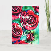 美しい愛の赤いバラPHOTOバレンタインデー シーズンカード (正面)