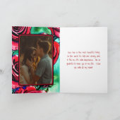 美しい愛の赤いバラPHOTOバレンタインデー シーズンカード (内部)