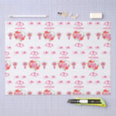 美しい愛をテーマにしたハートとバララッピングパ 薄葉紙 (クラフト)