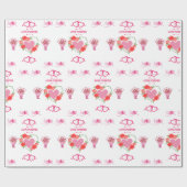 美しい愛をテーマにしたハートとバラ ラッピングペーパー (フラット)