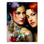 美しい愛カラフル人の絵画ときおり (正面)