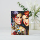 美しい愛カラフル人の絵画はがき ポストカード (スタンド正面)