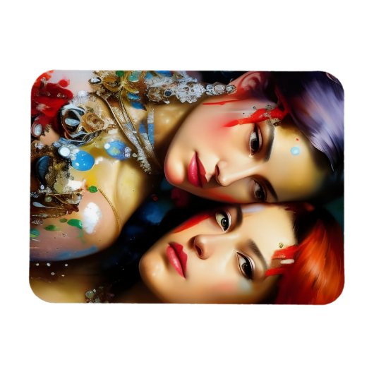 美しい愛カラフル者絵画たち マグネット (横)