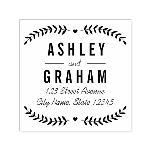 美しい愛パーソナライズされたのゴム印 セルフインキングスタンプ (デザイン)