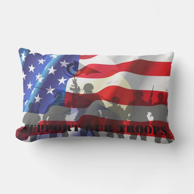 美しい愛国国旗の軍隊を支援 アウトドアクッション (正面)