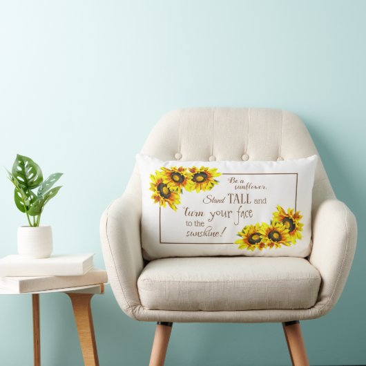美しい感動的ひまわり腰枕 ランバークッション (椅子)