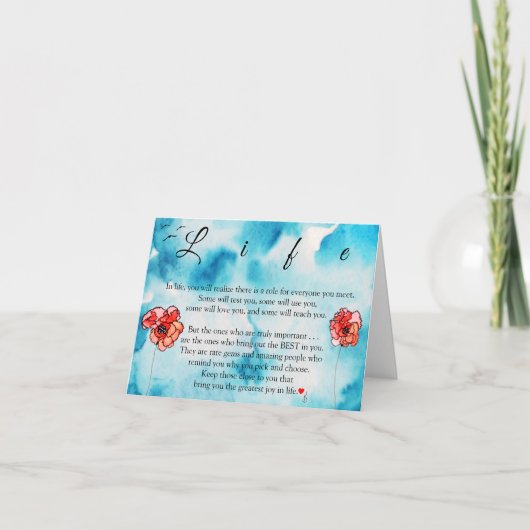 美しい感動的ライフワードグリーティングカード シーズンカード (正面)