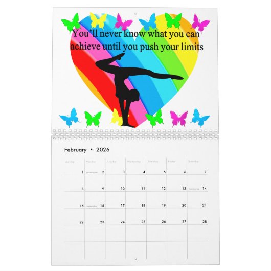 美しい感動的引用文体操カレンダー カレンダー (2月 2026)