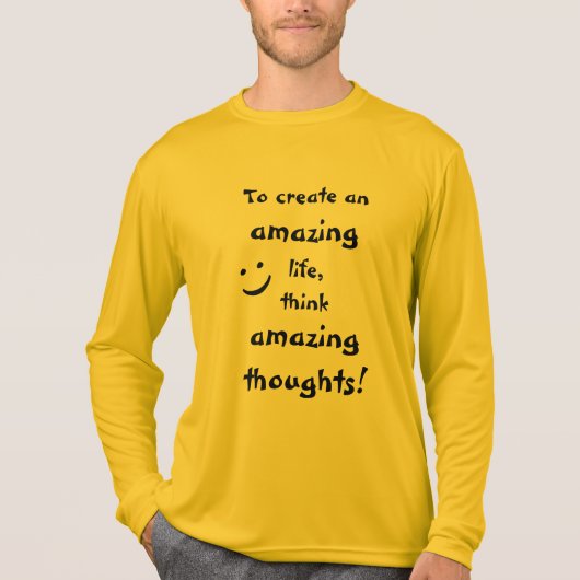 美しい感動的引用文長袖メンズ Tシャツ (正面)