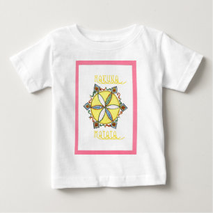 美しい感動的星フローラベクトルパターン ベビーTシャツ