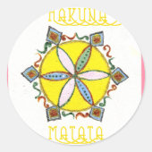 美しい感動的星フローラベクトルパターン ラウンドシール (正面)