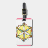 美しい感動的星フローラベクトルパターン ラゲッジタグ (正面縦)