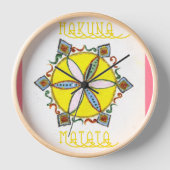 美しい感動的星フローラベクトルパターン 壁時計 (正面)