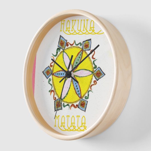 美しい感動的星フローラベクトルパターン 壁時計 (傾斜)