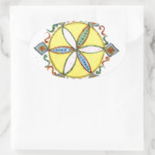 美しい感動的星フローラベクトルパターン 楕円形シール (バッグ)