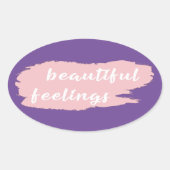 美しい感覚スローガン 楕円形シール (正面)