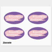 美しい感覚スローガン 楕円形シール (シート)