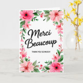 美しい感謝のカード Merci Beaucoup 感謝状 折り紙カード カード (黄色い花)
