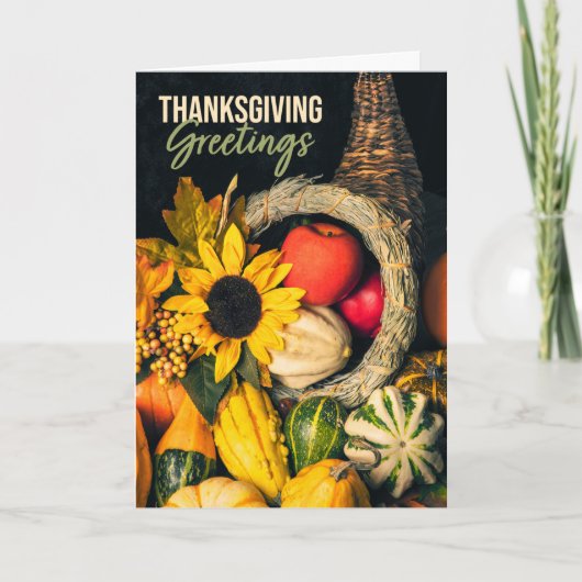 美しい感謝祭のコルヌコピア 誰にでも シーズンカード (正面)