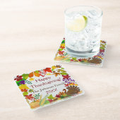 美しい感謝祭の収穫 ガラスコースター (アングル)