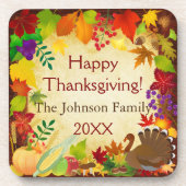 美しい感謝祭の収穫 コースター (正面)