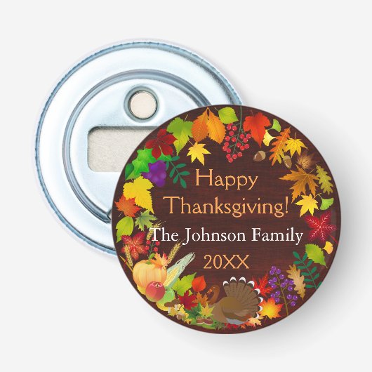 美しい感謝祭の収穫 栓抜き (正面)