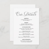 美しい我々の結婚詳細、クラシックブラック エンクロージャーカード (正面/裏面)