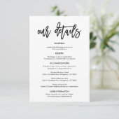 美しい我々の結婚詳細、黒筆のインク エンクロージャーカード (スタンド正面)