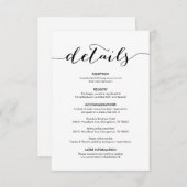 美しい我々結婚の詳細の素朴なモダンブラック エンクロージャーカード (正面/裏面)