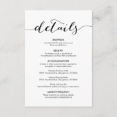 美しい我々結婚の詳細の素朴なモダンブラック エンクロージャーカード (正面)