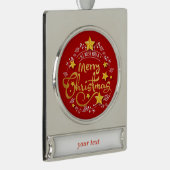 美しい手のレタリング シルバープレートバナーオーナメント (右)