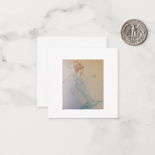 美しい手の図解入りの、写真付きのな人魚カード ノートカード (正面/裏面インサイチュ)