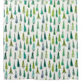 美しい手の絵を描クリスマスツリーのパターン | シャワーカーテン (正面)