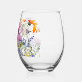美しい手の絵を描フローラ絵を描 ステムなしワイングラス (左)