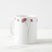 美しい手の絵を描埃っぽいピンク色の野生の花 コーヒーマグカップ (正面左)
