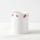 美しい手の絵を描埃っぽいピンク色の野生の花 コーヒーマグカップ (中央)