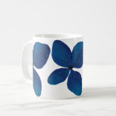 美しい手の絵を描水色ダークブルー コーヒーマグカップ (正面左)