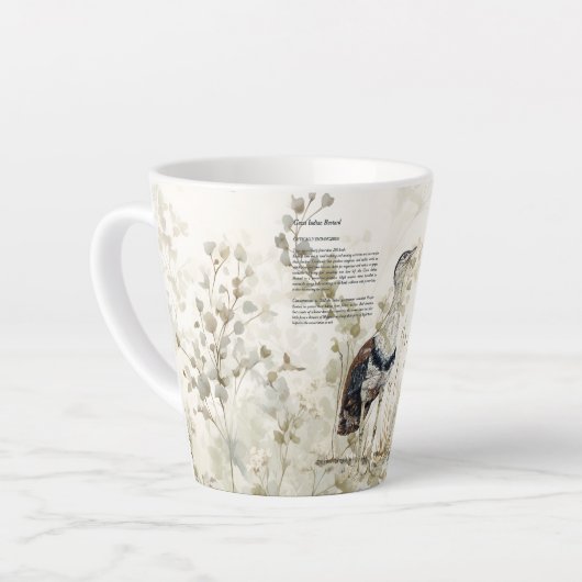 美しい手の絵を描素晴らしインディアンの繁茂した鳥 カフェラテマグ (左アングル)