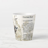 美しい手の絵を描素晴らしインディアンの繁茂した鳥 カフェラテマグ (正面)