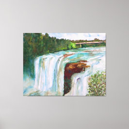 美しい手の色彩の鮮やか水色の滝 キャンバスプリント