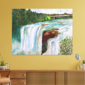 美しい手の色彩の鮮やか水色の滝 キャンバスプリント (インサイチュ (リビング))