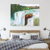 美しい手の色彩の鮮やか水色の滝 キャンバスプリント (インサイチュ (寝室))