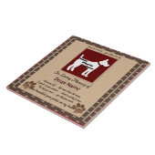 美しい手の跡がハートに印刷(茶) タイル (側面)