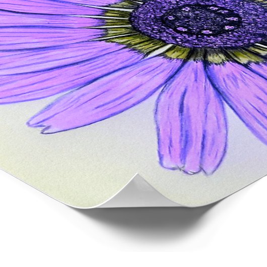 美しい手写花デザインポスター ポスター (角)